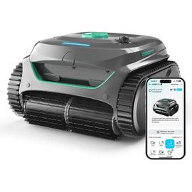 WYBOT C2 Wireless Pool Robot for Buried Pools 150m2, Double Filtration, 3 Motors, Powerful Suction, Cleaning Walls Water Line, 180
