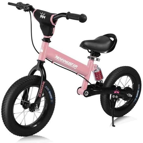 Vélo Draisienne Pour Enfants Rose Rennmeister Sans Pédale Suspension Max 50kg Freins Tambour Rembourrage Anti-Choc Selle Cyclisme