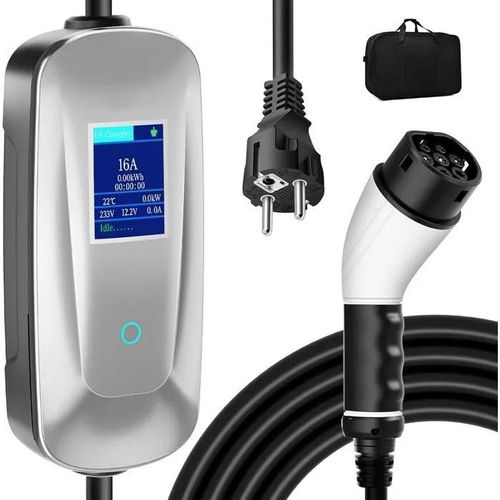 AIMAX Electric Car Charging Cable EV Charger 3.5kw 16A, Charging Cable Type 2 Portable Electric Car Charger for Electric and Hybrid
