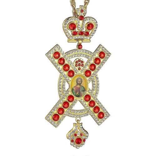Diyalo Jésus-Christ L'enseignant Icône Centre Collier Orthodoxe Croix Pectorale Longue Chaîne Collier Prêtre Prière Baptême Bijoux