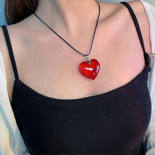 Haut De Gamme Simple Amour Collier Hot Girl Y2k Clavicule Chaîne Réglable Fil De Cire Collier Pendentif