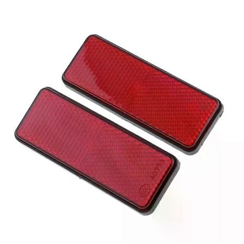 2pcs Rectangle Réfléchissant Réflecteur Moto Moto Vtt Scooter Moto Tout-Terrain Cyclomoteur 4 Roues Réflecteurs Accessoires Extérieurs