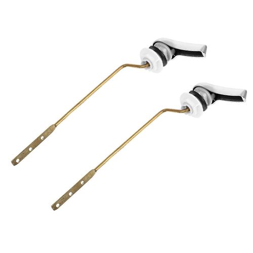 2pcs Bras de poignée de toilette Poignée de chasse d'eau Poignée de toilette de remplacement Levier de chasse d'eau de toilette Poignée de réservoir de toilette à montage latéral Levier de réservoir d