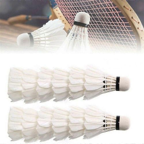 12pcs Professionnel Badminton Volant Noir Goose Plume Badminton Volant Entraînement Sport Badminton Ballon