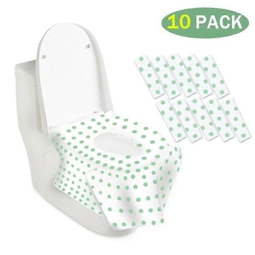 10Pcs Grande Taille Papier jetable Toilet Siège Housses Camping Loo wc Couverture antibactérienne Pour Voyage / Camping Salle de bain