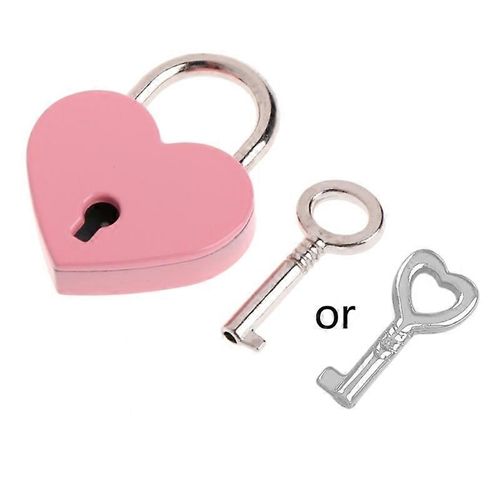Mini cadenas d'amour vintage coeur forme serrure avec pour clé métal pour souhait serrure pour sac valise Bagage Agenda Livre Boîte à bijoux P15F