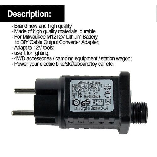 1pc Transformateur Guirlande Lumineuse 6w 31v Led Minuterie Alimentation Éclairage Étanche Ip44 Adaptateur Secteur Pour Intérieur Extérieur
