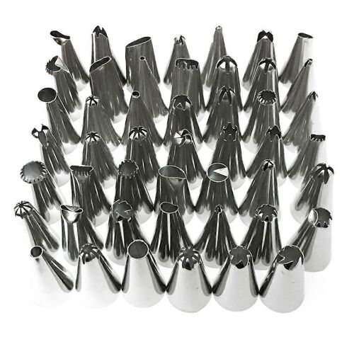 48Pcs Grand Gâteau En Métal Crème Décoration Conseils Ensemble Outils De Pâtisserie En Acier Inoxydable Tuyauterie Glaçage Buse Cupcake Tête Dessert Décorateur