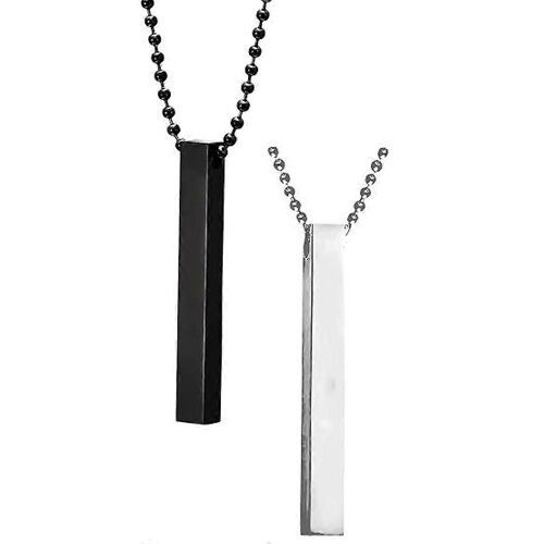 Nouveau Collier De Barre Verticale Multicolore Attrayant Pour Hommes / Médaillon / Chaîne Pour Hommes / Garçons Collier De Barre De Bâton