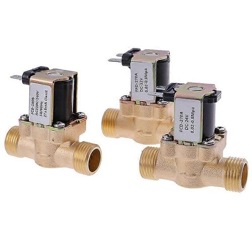 1PC DC 12V 24V AC 220V G1 / 2 Électrovanne électrique en laiton pour chauffe-eau solaire