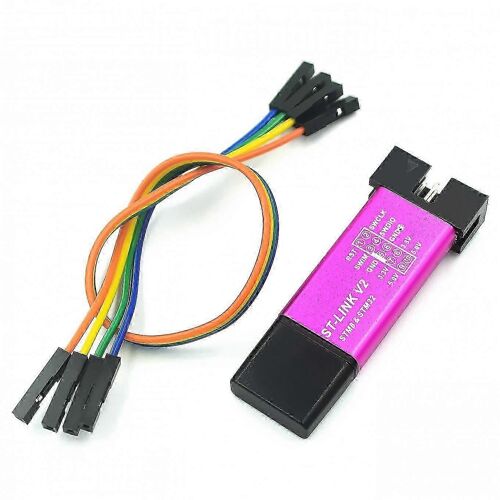 St Link V2 Mini Stm8 Stm32 Simulator Télécharger la programmation du programmeur avec câble de couverture (couleur aléatoire)