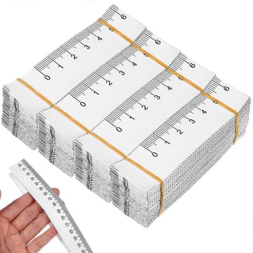 Lot de 100 rubans à mesurer jetables en papier, à double échelle, pour mesurer le corps, flexibles et précis.