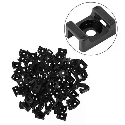 100pcs attache de câble Clips de montage Selle Type de selle Bases de support de fil Ordinateur TV Cordon De fixation Pinces