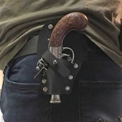 Renaissance victorien Pirate pistolet silex étui en cuir tromblon pistolet sac porte Steampunk accessoire Buccaneer Costume