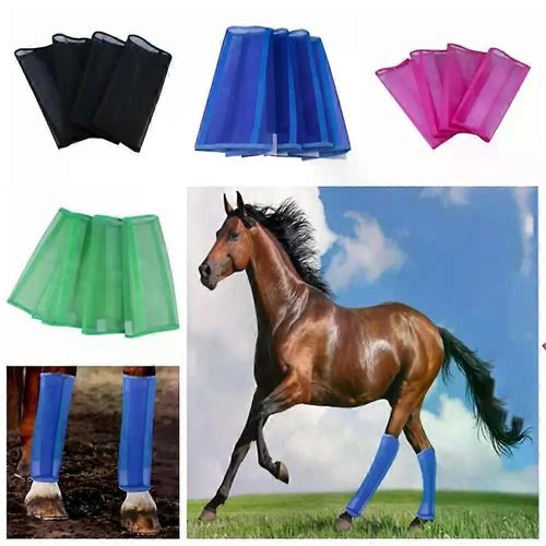 4pcs / Set Bottes De Mouche Respirantes Pour Chevaux Lâche Coloré Cheval Leg Guards Durable Confortable Cheval Équipement De Protection