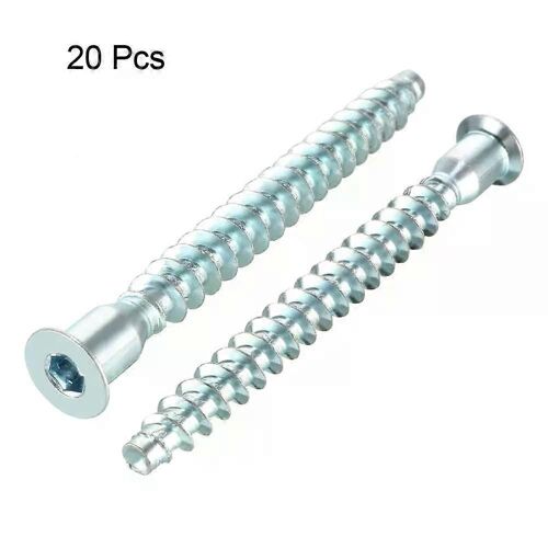 20Pc 7x39/49/59/69mm Entraînement à douille hexagonale Tête fraisée Meubles Confirmat Vis en bois autotaraudeuse Vis de connexion zinguée