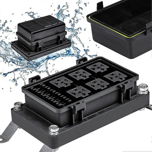 Boîtier De Relais À Fusibles Étanche 12 V Pour Voiture [6 Supports De Relais De Type Bosch] [6 Relais Universels Atc/Ato]
