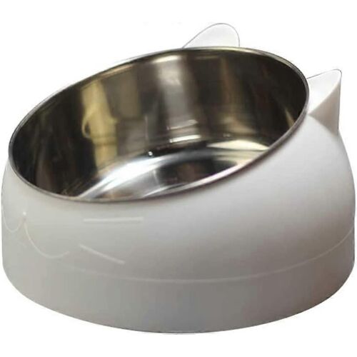 Gamelle Pour Chat 400 Ml En Acier Inoxydable Avec Base Antidérapante Et Anti-Déversement, Tapis En Caoutchouc Pour Grand Chien
