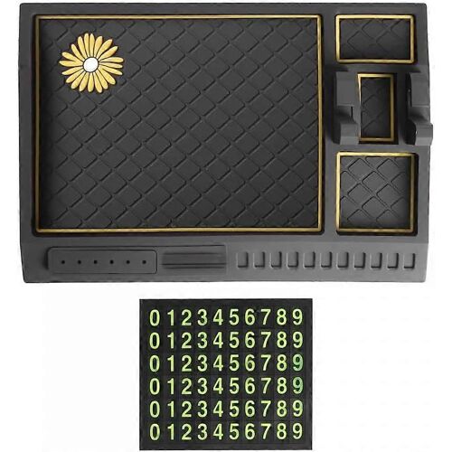 Tapis Antidérapant Pour Téléphone Portable, Tapis De Poignée Pour Tableau De Bord De Voiture Avec Numéro Temporaire, Support De Téléphone Pour Tableau De Bord De Voiture Aromathérapie