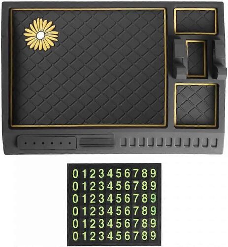 Tapis Antidérapant Pour Téléphone Portable, Tapis De Poignée Pour Tableau De Bord De Voiture Avec Numéro Temporaire, Support De Téléphone Pour Tableau De Bord De Voiture Aromathérapie