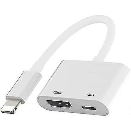 [Certifié Apple MFi] Adaptateur Lightning vers HDMI AV numérique,pour iPad Adaptateur iPhone vers HDMI 1080P avec port de charge Lightning compatible pour iPhone