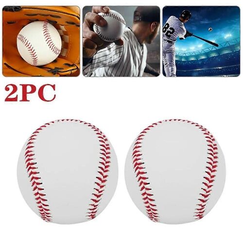2pcs 72cm De Diamètre Entraînement Noyau En Bois Dur Baseball Cuir Souple Noyau En Caoutchouc Blanc Pour La Pratique Sportive Et L'entraînement Balles Molles