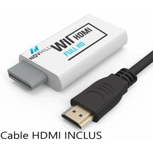 Adaptateur HDMI - Novhill - NV1 - Connecteur Wii - Câble HDMI 1m inclus - Haute qualité d'image et son