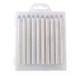 10pcs 6mm pointe en céramique carrelage verre foret carbure cimenté tête de perçage mèche outil électrique pièces 45mm tige