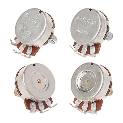 2pcs A500k B500k A250k B250k Potentiomètre Cannelé Petit Pot Guitare Électrique Basse Effet Ampli Tonalité Volume 15mm 18mm Pièces D'arbre