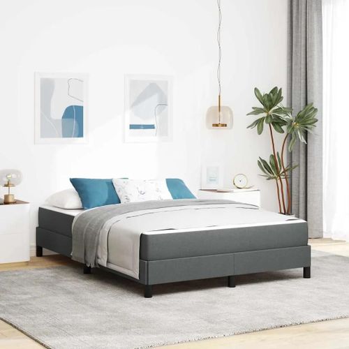 Vidaxl Lit À Ressorts Autre Gris Foncé 140 X 190 Cm Tissu