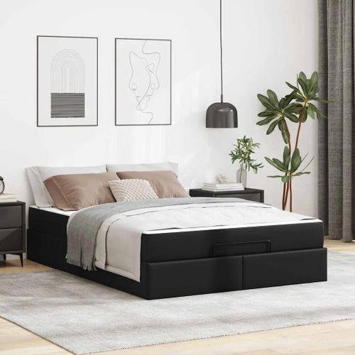 Vidaxl Cadre De Lit Avec Matelas Autre Noir 160 X 200 Cm Faux Cuir