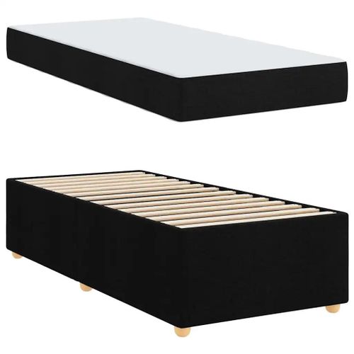 Vidaxl Cadre De Lit Avec Matelas Autre Noir 100 X 200 Cm Tissu