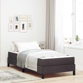 Vidaxl Lit À Ressorts Autre Marron Foncé 100 X 200 Cm Tissu