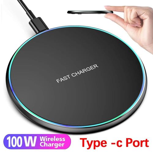 Chargeur Sans Fil Rapide 100w, Pour Iphone 16 15 14 Pro Xs Max Mini Xr, Tapis De Charge Rapide À Induction Pour Samsung S22 S21 S8 S9 S10 Note White With Cable China