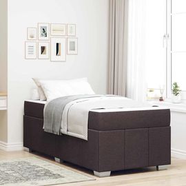 Vidaxl Cadre De Lit Marron Foncé 100 X 200 Cm Tissu
