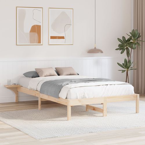 Vidaxl Cadre De Lit Avec Tables De Chevet Marron 140 X 190 Cm Marron