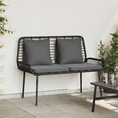 Vidaxl Banc De Jardin Avec Oreiller Noir, Anthracite 109 X 63 X 83 Cm