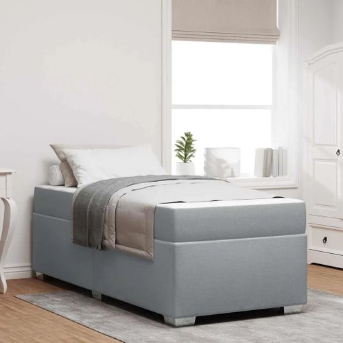 Vidaxl Cadre De Lit Autre Gris Clair 90 X 190 Cm Tissu