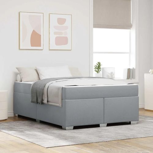 Vidaxl Cadre De Lit Autre Gris Clair 140 X 200 Cm Tissu