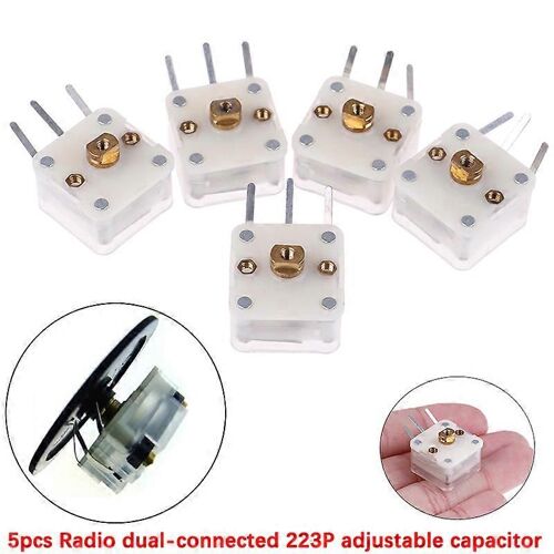 5Pcs Duplex 223p 60pf / 140pf 21mm Trou Arbre Radio Condensateur Variable Pièces De Rechange Et Accessoires