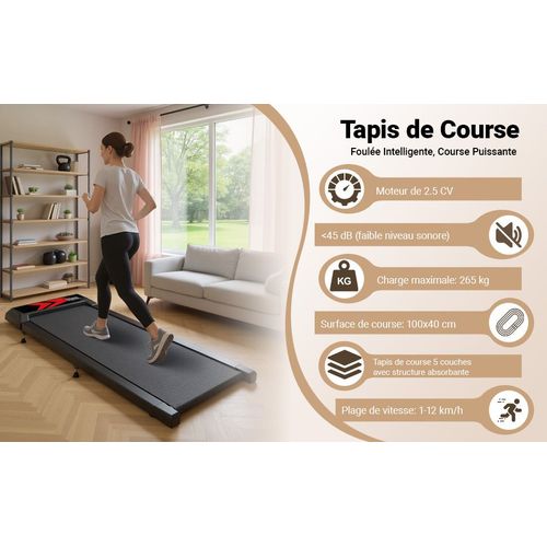 Tapis De Course Avec 5% De Pente À 8 Km/H - Vidacharmy