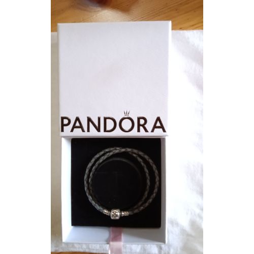 Bracelet Pandora Cuir Tressé Double