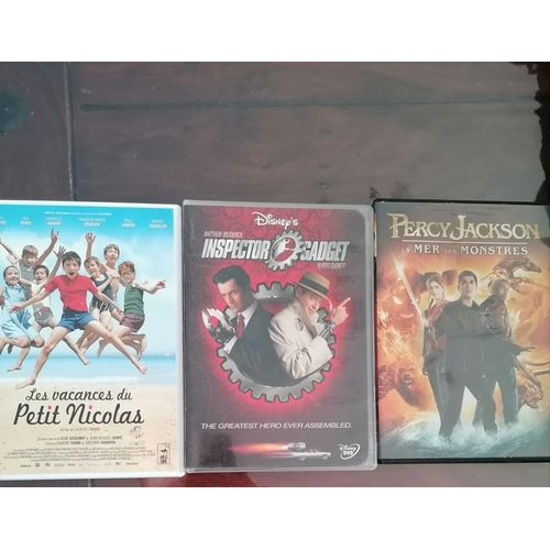 Lot Dvd Les Vacances Du Petit Nicolas/ Percy Jackson La Mer Des Monstres / Inspecteur Gadget