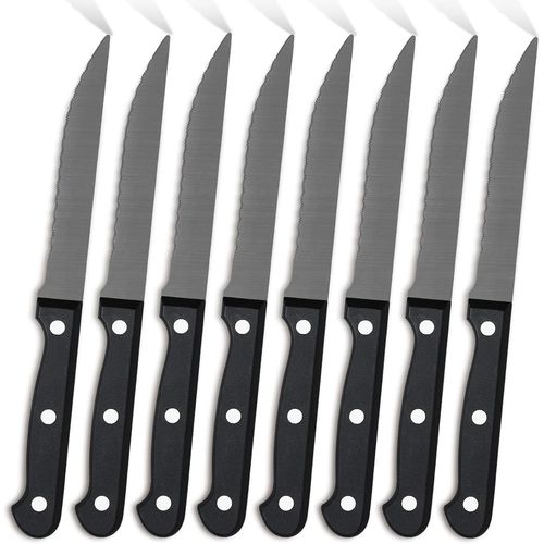 8 Couteaux À Steak En Acier Inoxydable, Ensemble De Couteaux À Steak Dentelés, Couteau De Table, Couverts À Steak De Cuisine, Passe Au Lave-Vaisselle