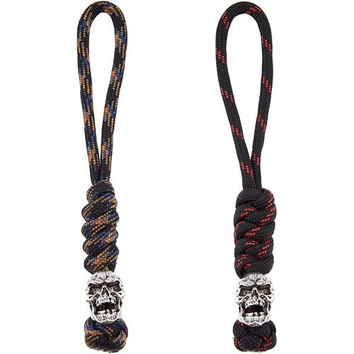 2 Style Tressé Edc Couteau Parachute Longes Polyester Tressé Parachute Cordes Couteau Tactique Cordes Crâne Parachute Longes Pour Fixation De Couteau