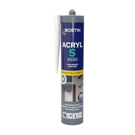 SUBZONAL-Bostik Acryl S ¿ Mastic Acrylique ¿ Intérieur & Extérieur ¿ Fissures , Calfeutrement Et Joint ¿ Tous Matériaux ¿ Blanc ¿ Cartouche 310 ml