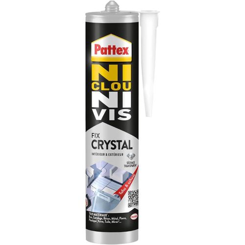 Ni Clou Ni Vis|Fix Crystal (Cartouche De 290 G)-Colle De Fixation Extra Forte Pour Intérieur Et Extérieur-Mastic Transparent Multi-Matériaux