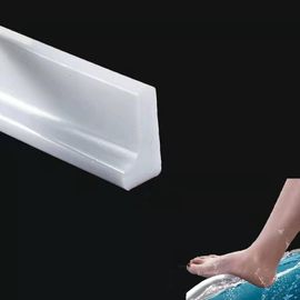 3 Mètres Seuil De Douche Silicone Barrage D'eau Bande D'étanchéité Baignoire Barriere De Douche Bande De Retenue D'eau Pour Salle De Bain Evier,Blanc