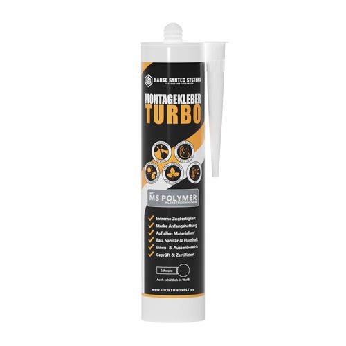 Turbo Colle De Montage 290 Ml,Technologie De Collage Polymère Ms,Colle Forte,Colle De Construction,Pour L'intérieur Et L'extérieur,Tous Les Matériaux,Résistante Aux Uv Et Aux Intempéries.[X34]