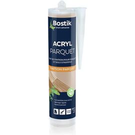 SUBZONAL-Bostik Joint Acryl Parquet et Sols Stratifié ¿ Colle Mastic Acrylique ¿ Compatible Tous Vernis ¿ Sans Solvant ¿ Couleur : Chêne Clair, Cartouche 300 ml